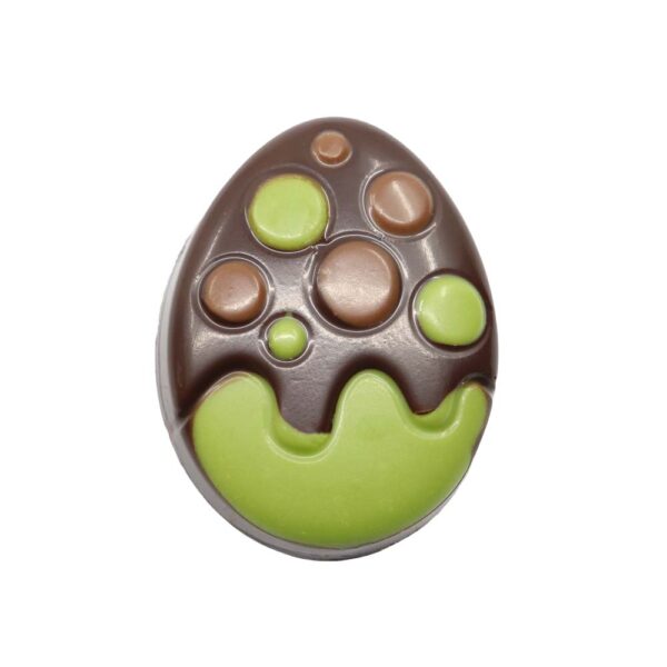 Egg with dots dark with green