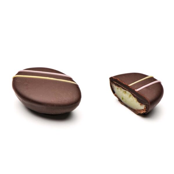 Half egg assortment - dark, yellow purple stripes